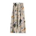 thumbnail image 2 of GaThRRgYP Wide Leg Jeans, Women's Printed Pajama Pants Thin Wide-leg Pants with Drawstring Loose and Can Be Worn Outside Nine-point Trousers, 2 of 3
