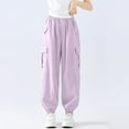 thumbnail image 2 of Favoffer Kids' Summer Ice Silk Mosquito-Proof Pants Casual Outdoor Work Pants for Girls 6-16Y, 2 of 5