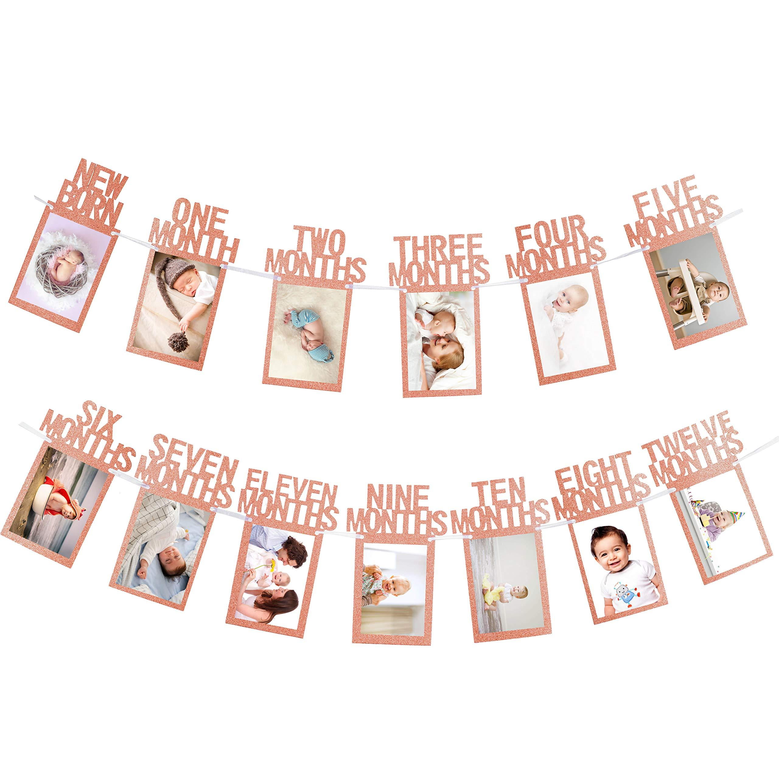 JW/_ BU/_ Kids Baby Birthday Gift Decoration 1-12 Month Picture Banner Photo Wal