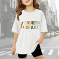 thumbnail image 2 of MUXiin Back To School Shirts,First Day of Forth Grade Shirt Kids Back to School Boys Girls Shirts Funny Letter Vibes Graphic Tee Short Sleeve Tops,160White, 2 of 5