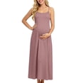 thumbnail image 2 of QSAWXQZ Women's Maternity Maxi Dress Sleeveless Scoop Neck Stretch a Line Long Dress for Summer L, 2 of 9