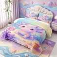 thumbnail image 3 of Manfei Magical Axolotl Quilt King,Pastel Ocean Animal King Coverlet Set,3pcs,1 Bedspread and 2 Pillowcases, 3 of 7