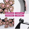 thumbnail image 3 of HAHDAXIA 2 Pcs Porte-Queue de Cheval Fleur en Strass Torsadé Gaine Chignon Femmes Pinces à Cheveux Griffe, Rouge Vin+multicolore, 3 of 6