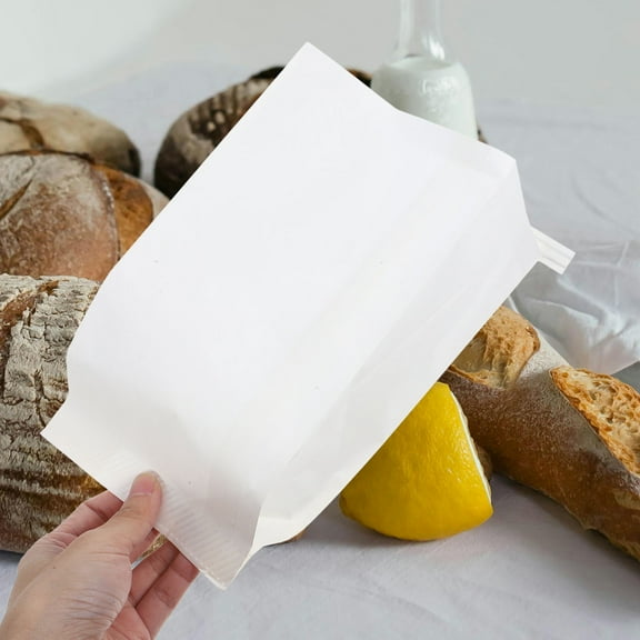 LEORX White Sealable Paper Sandwich Bags for Storage Use Wax Coated Grease Resistant 10x5 inch