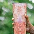 thumbnail image 2 of Pink Pattern Tumbler 20 oz Travel Coffee Mug Pink Flower Print Skinny Tumblers with Lid and Straw Stainless Steel Insulated Coffee Cups Gift, 2 of 5
