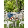 thumbnail image 2 of Outdoor Tablecloth with Umbrella Hole and Zipper, Fall Mushrooms Round Table Cloth 60 Inch Waterproof Tablecloth, Autumn Green Eucalyptus Leaves Plants Picnic Table Cover for Patio Camping, 2 of 7