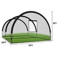 thumbnail image 4 of Yiwa 32x12x8 FT Baseball Batting Cage, Spacious Practice Net with Frame, Features Pitching Machine Hole and Zipper Door, Portable Design for Backyard, Indoor, or Outdoor Softball and Golf Use, 4 of 8