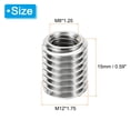 thumbnail image 2 of Unique Bargains Adaptateurs de Filetage Manchon Écrou Réducteur M12*1.75 Mâle à M8*1.25 Femelle Écrou de Réparation Vis Réducteur 15mm 10 Pcs, 2 of 6