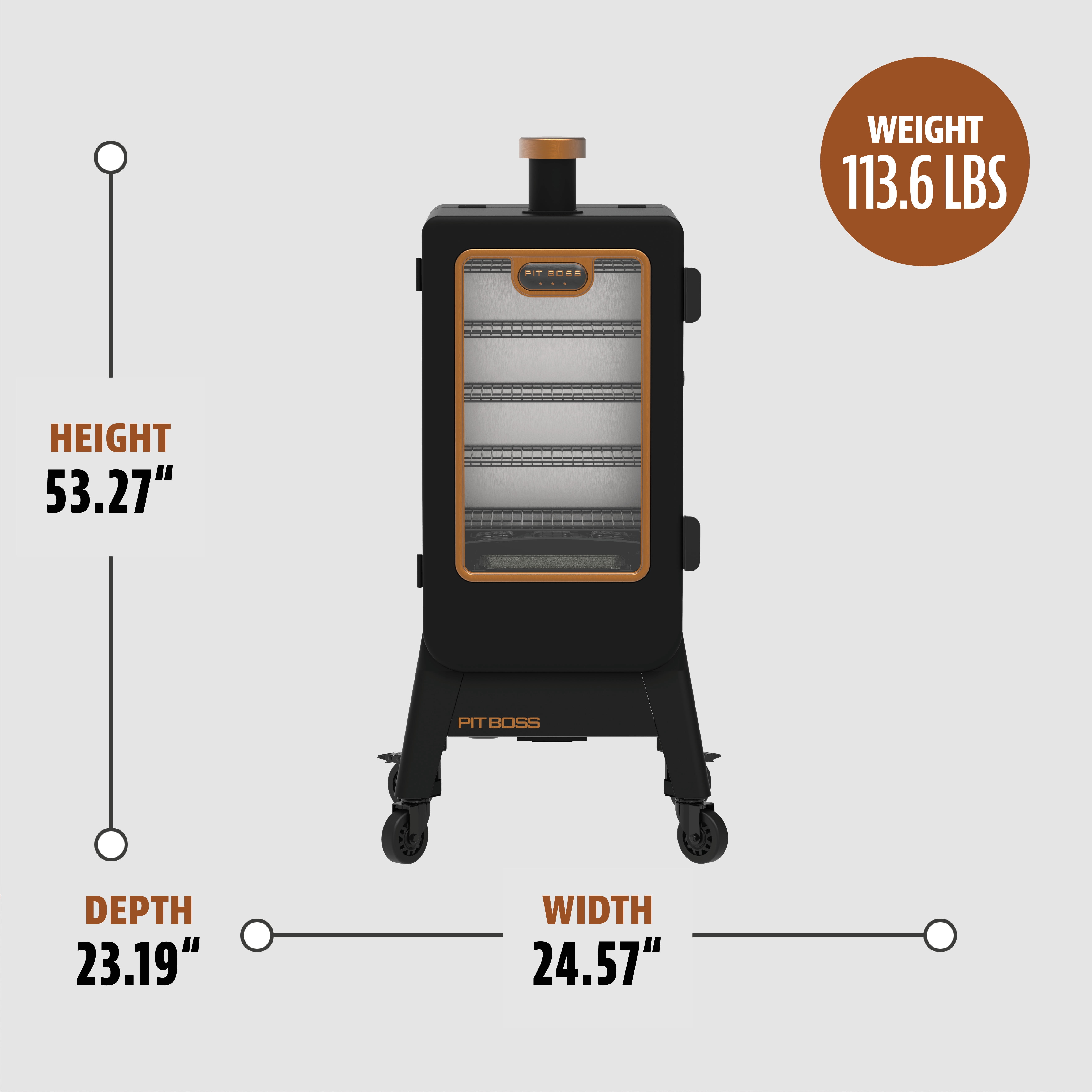 Pit Boss Vertical Smoker, 3-Series 1100 Square Inch Wood Fired Pellet Smoker with Wi-Fi Capability, Onyx Series