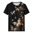 thumbnail image 2 of Cilsoka 2026 Fashion Trends Summer, Womens V-Neck T-Shirt Flower Graphic Tees Summer Fashion Boho Tops Tshirts Loose Casual Wildflower Beach T Shirts, Floral Print Tshirts, 2 of 3