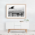thumbnail image 5 of The Manhattan Skyline on a Gloomy Day - Staten Island New York Photography Cityscape Bird Skyline Black and White Seascape Moody Foggy Oak Framed Wall Art Print 16 x 24 inches, 5 of 6