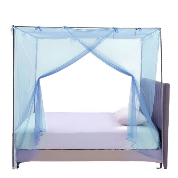 LAMIRO Canopy Bed Curtains,4 Corner Post Bed Canopy for Adults,Side Opening Canopy Bed Drapes for Bedroom Decoration (No bed frame included)