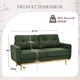 thumbnail image 2 of MOONMISS 67" Velvet Loveseat Couch, Modern Small Sofa With Walnut Wood Legs 2-seater Fabric Upholstered Mini Sofa Couches For Small Space,living Room Bedroom Office Dorm Apartment,Green, 2 of 6
