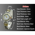 thumbnail image 3 of Blekon Collections Japanese Quartz Women's 24mm Case Detailed Metal Cuff Bangle Watch, 3 of 5