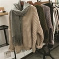 thumbnail image 5 of Autumn and Winter 2020 Long Sleeve Vintage Sweater Women Loose Plus Size Solid Pullover Women O-neck Knitted Sweater Women 11629, 5 of 6
