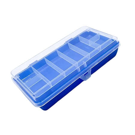 Small Tackle Storage Box Double Layer Fishing with Compartment Tray ABS Carry Case for Outdoor Rig Setup