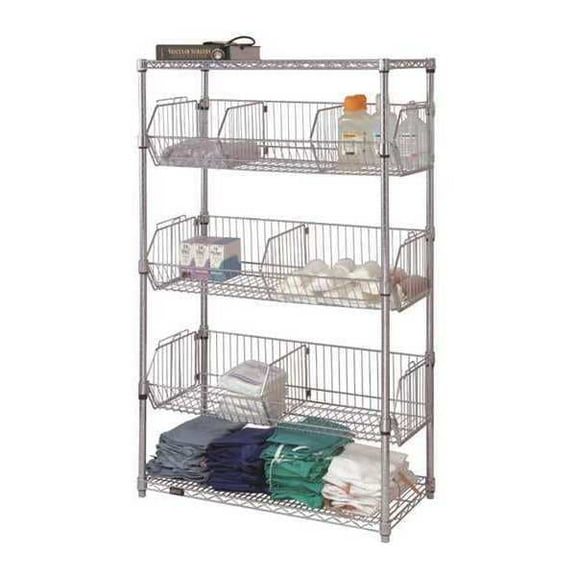 Manufacturer Varies Wire Shelving Unit, 24"D x 60"W x 4"H, Chrome 45VX60