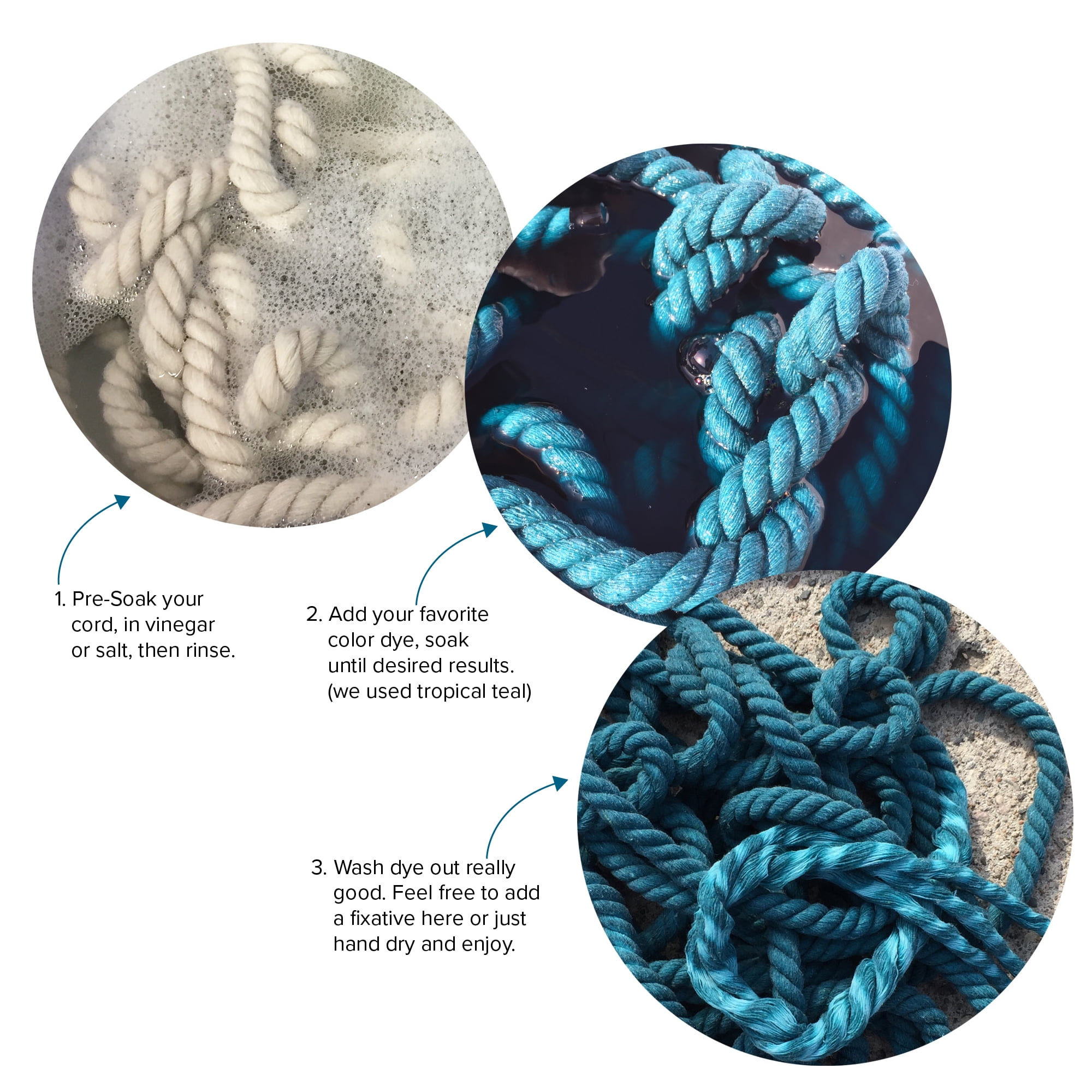 Dye Your Own Macrame Kit – Rit Dye & Cotton Rope – ½ & ¼ Inch – 8 Fluid Ounces – Arts and Craft DIY Decorations, Projects, & Gifts