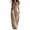 Khaki, variant on Boho Button Front Wide Leg Jumpsuit for Women - Sleeveless V-Neck Overall with Pockets, Flowy Casual Linen-Look Summer Romper Pink XL