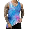 thumbnail image 2 of WAVSUF Summer Sports Tank Tops for Mens Quick Dry Vest Muscle Gym Undershirts Tank Printed Tie Dyeing Sleeveles Pullover Multicolor Size L, 2 of 5