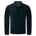 thumbnail image 5 of Resicozy Polo Shirts Men Comfortable Long Sleeve Polo Shirt Breathable Casual Polo Shirts Navy 2XL, 5 of 6