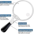 thumbnail image 4 of Large Magnifying Glass With Led Light - 2X 4X 25X Magnification Lenses - Best Giant Magnifying Glass With Light For Reading, Exploration, Inspection, 4 of 5
