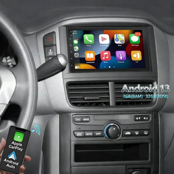 Molaner Car Radio for Honda Pilot 2003-2008 Android 13 Fit for Wireless CarPlay/Android Auto, 7" Touch Screen/GPS Navigation/Bluetooth/FM, 2 32G
