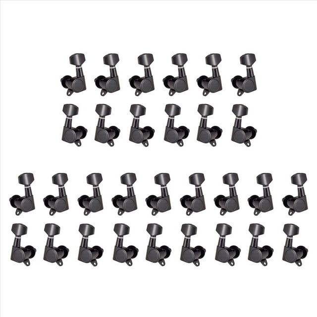 5X Clavijas de Afinación de Guitarra Clavijas de Afinador 3R3L Cabezal de Máquina Clavija de Afinación para Guitarra Eléctrica Acústica, Negro