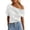 White, variant on Women'S Basic T Shirt Off Shoulder Ruffled Short Sleeve Top For Daily Wear Ventilate White Tee