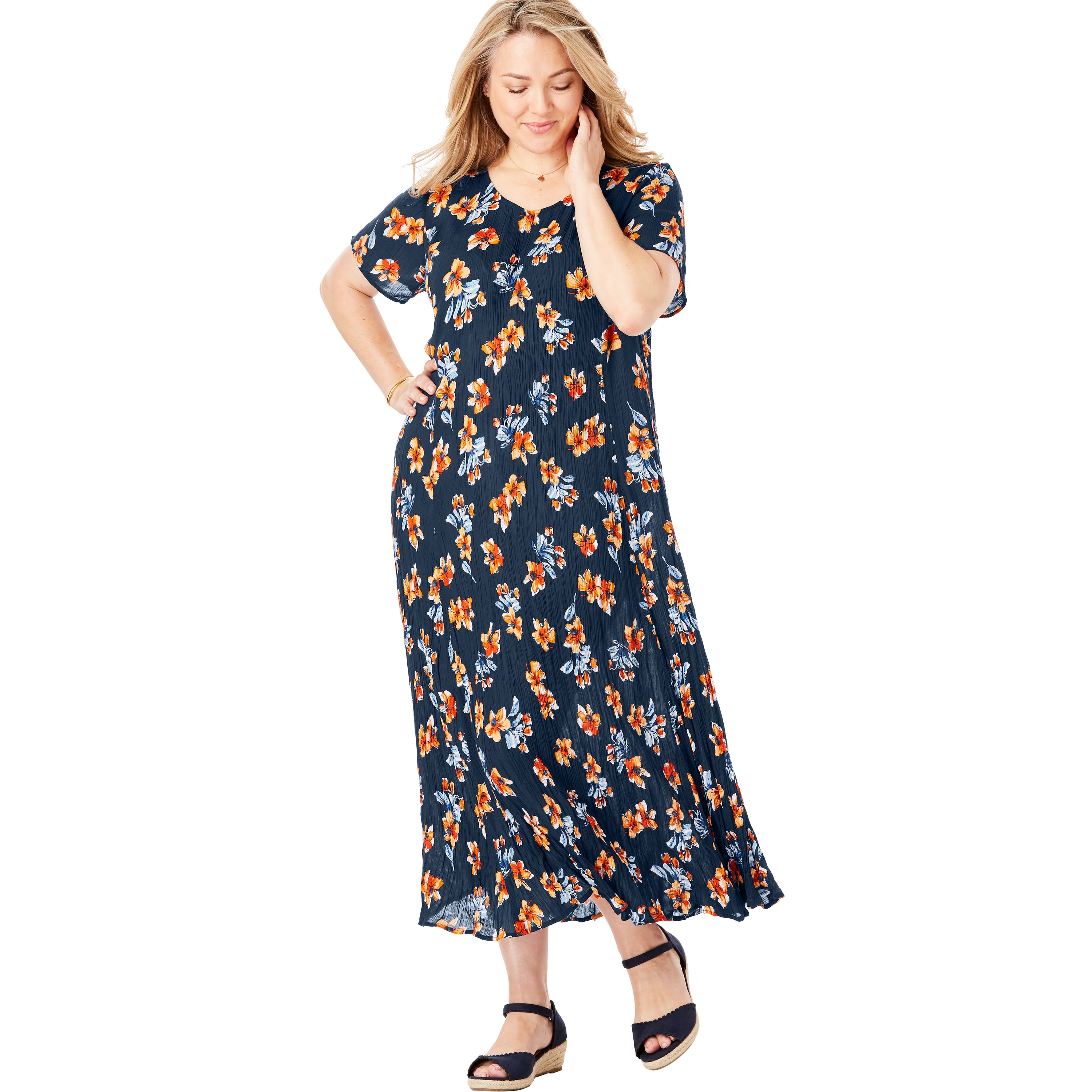 woman within crinkle maxi dress