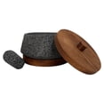thumbnail image 2 of Molcajete Wood Planks MX Tectoc de piedra volcánica con base y tapa de parota, 2 of 4