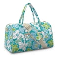 thumbnail image 2 of Garronmavis Large Turquoise Floral Quilted Duffle Bag for Women, Weekender Overnight Bag Travel Carry On Tote with Zipper Pockets for Gym, Dance, Hospital Use, 2 of 7
