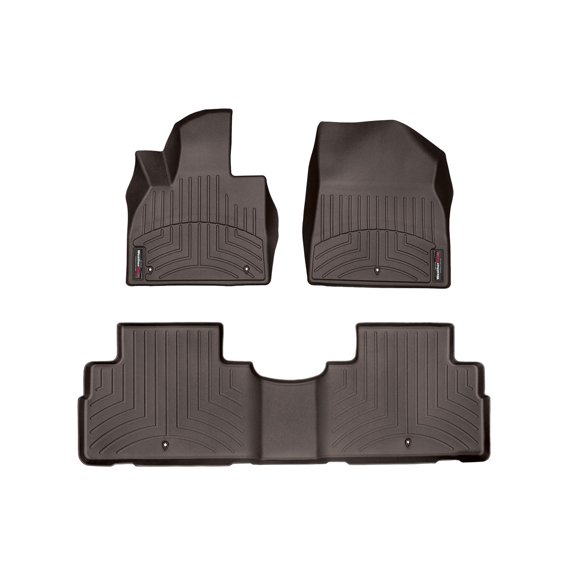 WeatherTech Custom Fit FloorLiners compatible with 2020-2025 Hyundai Palisade - 1st & 2nd Row, Cocoa