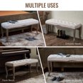 thumbnail image 2 of Bestco Vanity Bench 44" French Style Piano Bench Bedroom Foyer Entryway Ottoman Beige, 2 of 12