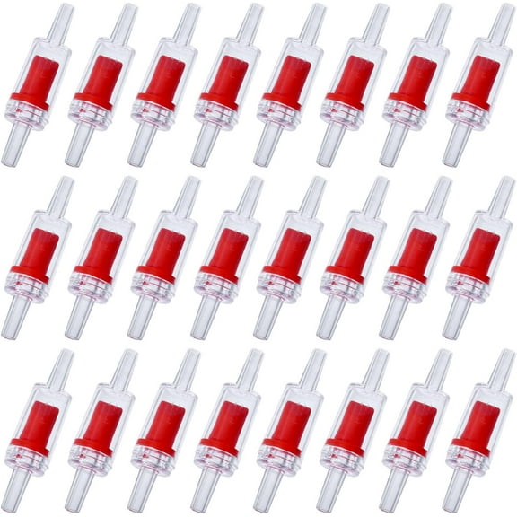 DIY 26Pcs Aquarium Check Valve Plastic Fish Tank Air Pump Valve Red One Way Non-Return Check Valve Accessories for Fish Tank DIY