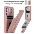 thumbnail image 2 of Tianyeda Crossbody Wallet Phone Case for Samsung Galaxy A17/A26， PU Leather Case Back with Card Slot Magnetic Clasp Kickstand wrist holder RosePink, 2 of 5