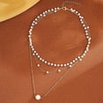 thumbnail image 3 of Cterwk 14K Gold Plated Pearl Necklaces for Women Layered Pearl Necklaces Dainty White Pearl Choker Pendant Jewelry Set, 3 of 5