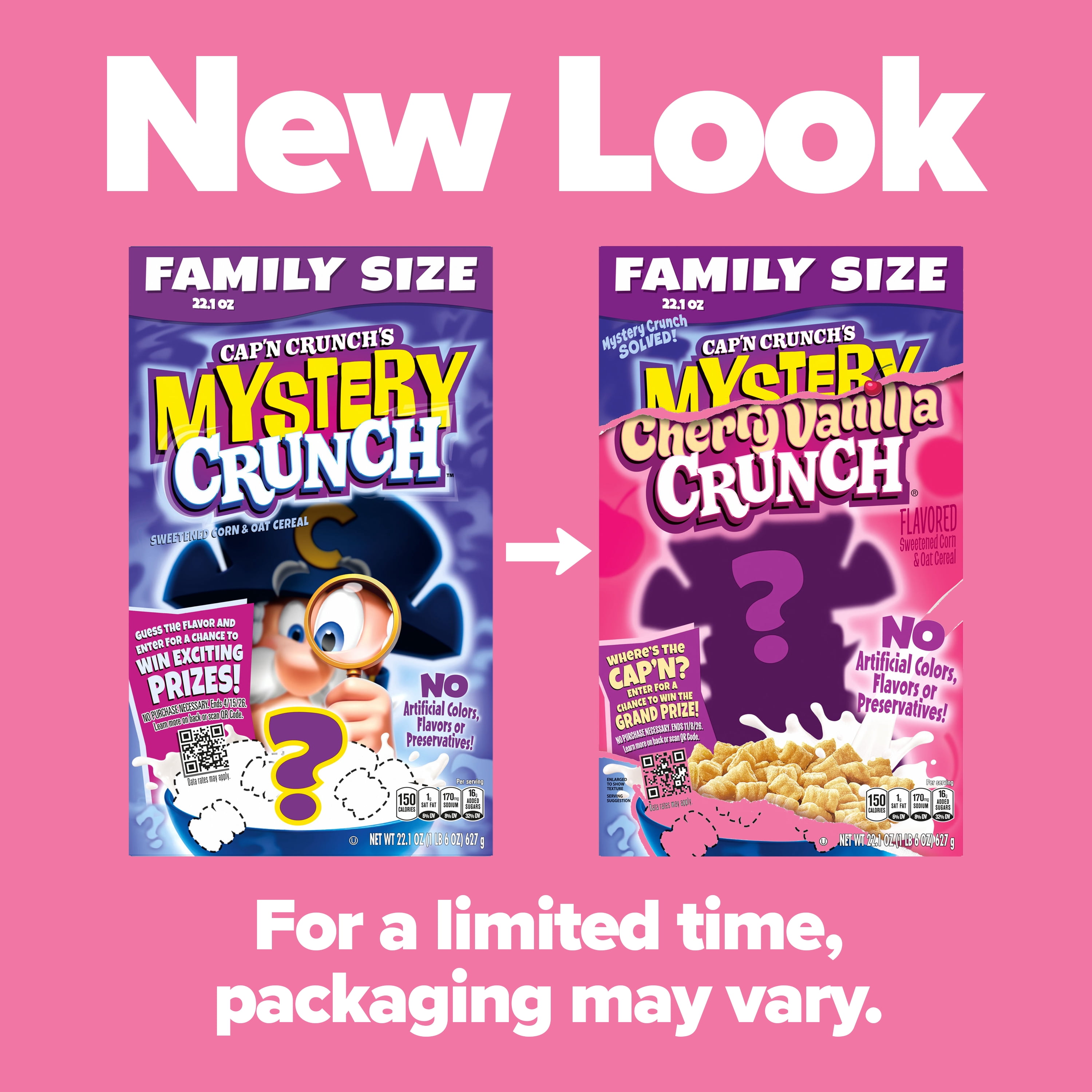 Cap'n Crunch Mystery Sweetened Corn and Oat Cereal Family Size with Crunchy Texture 22.1 oz
