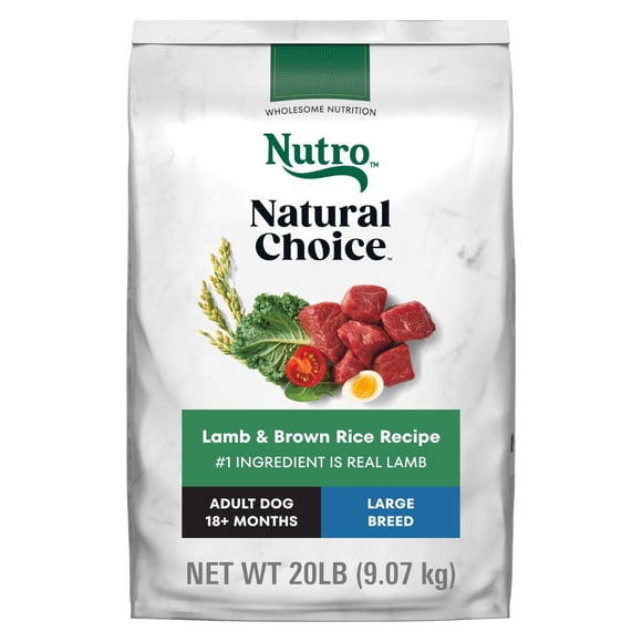 Nutro Natural Choice Nourriture Sèche pour Chiens Adultes de Grande Race Recette à l'Agneau & Riz Brun 9.07kg