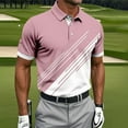 thumbnail image 2 of Men's Golf Polo Shirt, Moisture-Wicking Quick Dry, Short Sleeve Printed Pink, 2 of 5