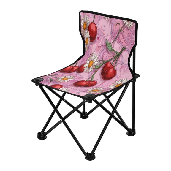 Folding Chair(Maximum weight capacity 220lb)Camping Chair For Camping Picnicking Outdoor Beach and Travel Cherry Fruit