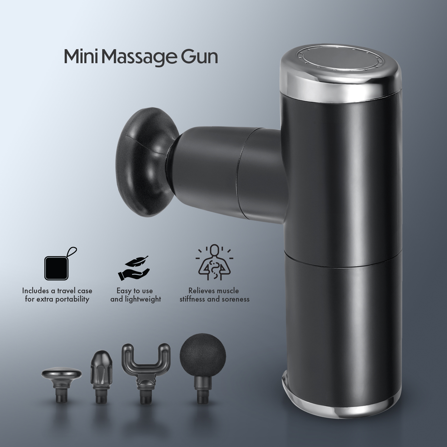 HOM Deep Tissue Mini Massage Gun - Quiet and Portable Handheld Massager for Treating Muscle Soreness, Back Pain and Body Ache