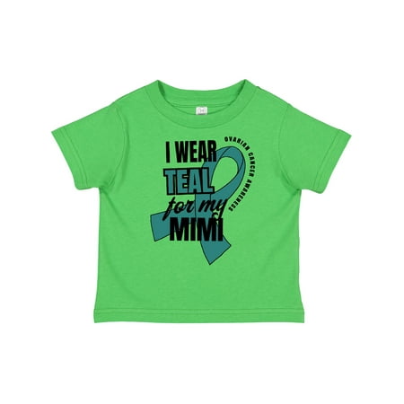 

Inktastic I Wear Teal for My Mimi Ovarian Cancer Awareness Gift Toddler Boy or Toddler Girl T-Shirt