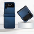 thumbnail image 1 of Carbon Fiber Case Compatible With Samsung Galaxy Z Flip 4, Pu Leather Protective Cover With Hinge Protection, 1 of 5