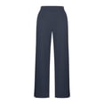thumbnail image 5 of QATAINLAV Plus Size Dress Pants for Women Loose Side Slits Wide Leg Yoga Pants Casual High Waisted Pull On Office Slacks with Pockets Navy XXXXL, 5 of 6