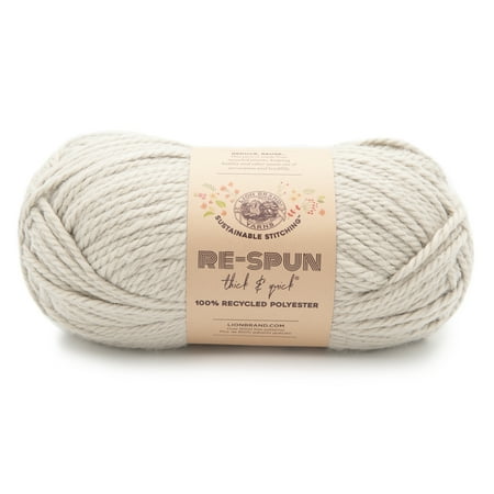 UPC: 0842093130444 | Lion Brand Yarn Re-Spun Thick & Quick Pumice Stone Super Bulky Recycled Polyester Off-White Yarn 1 Pack