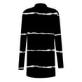 thumbnail image 4 of Fanxing Plus Size Striped Cardigan for Women Casual Open Front Long Shrug 2025 Fall Lightweight Jackets Black 5XL, 4 of 6