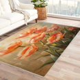 thumbnail image 2 of Floral Area Rug 5x7, Orange Flowers Rugs for Living Room, Floral Print Carpet, Soft Non Slip Machine Washable Fluffy Easy Clean, for Bedroom Dining Room Floor Home Decor Rug Xsu&-252, 2 of 7