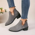 thumbnail image 3 of Mepaouo Womens Cutout Ankle Boots Low Heel Suede Work Walking Outdoor Short Booties(Grey,6), 3 of 9