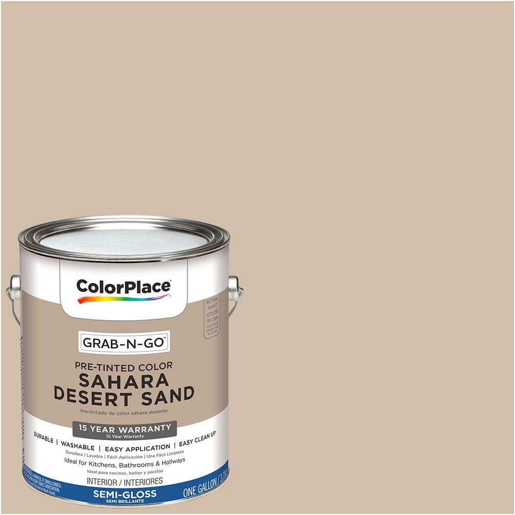 ColorPlace Ready to Use Interior Paint, Sahara Desert Sand, 1 Gallon, Semi-Gloss